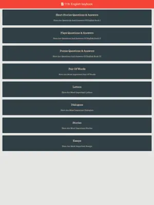 11th Class English Key book android App screenshot 0