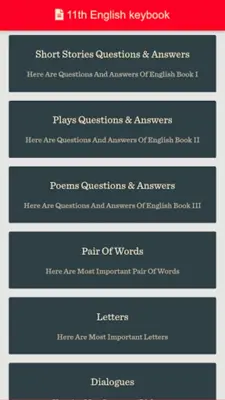 11th Class English Key book android App screenshot 5